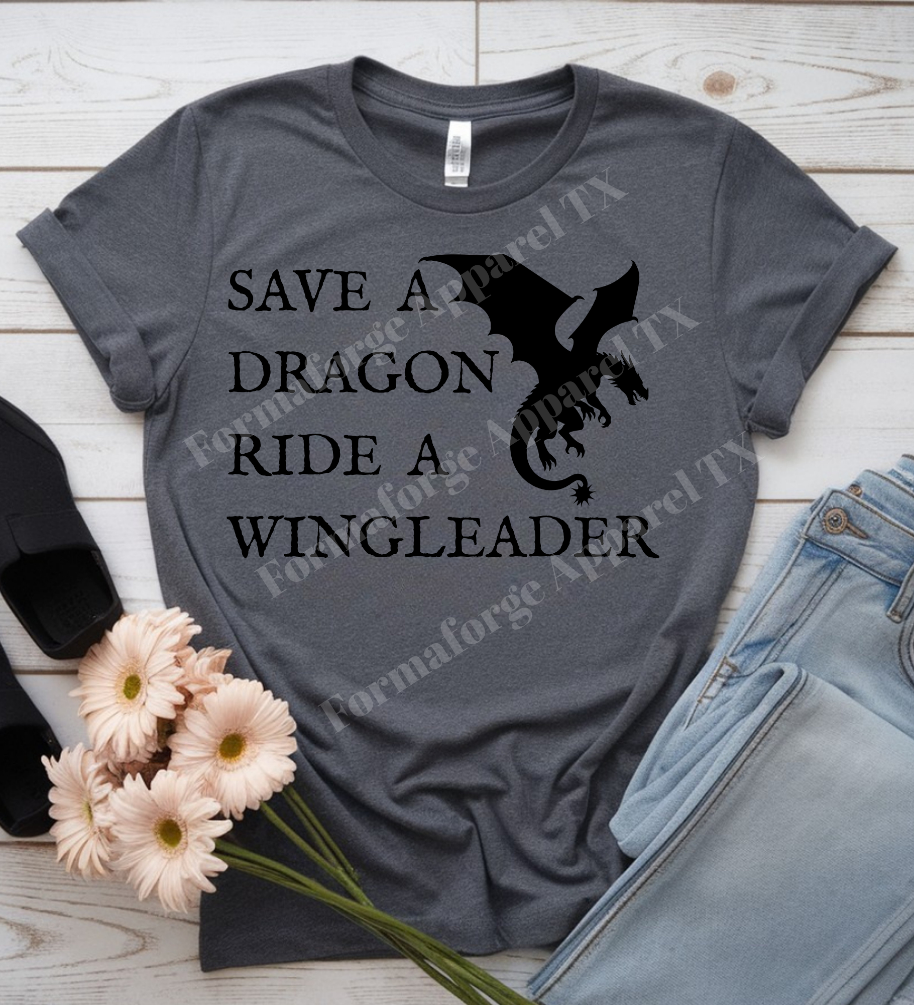 Save a Dragon Ride a Wingleader – Fantasy Quote Graphic Tee | Dragon Rider Vibe Shirt
