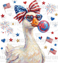 4th of July - Silly Goose with Bow and Gum