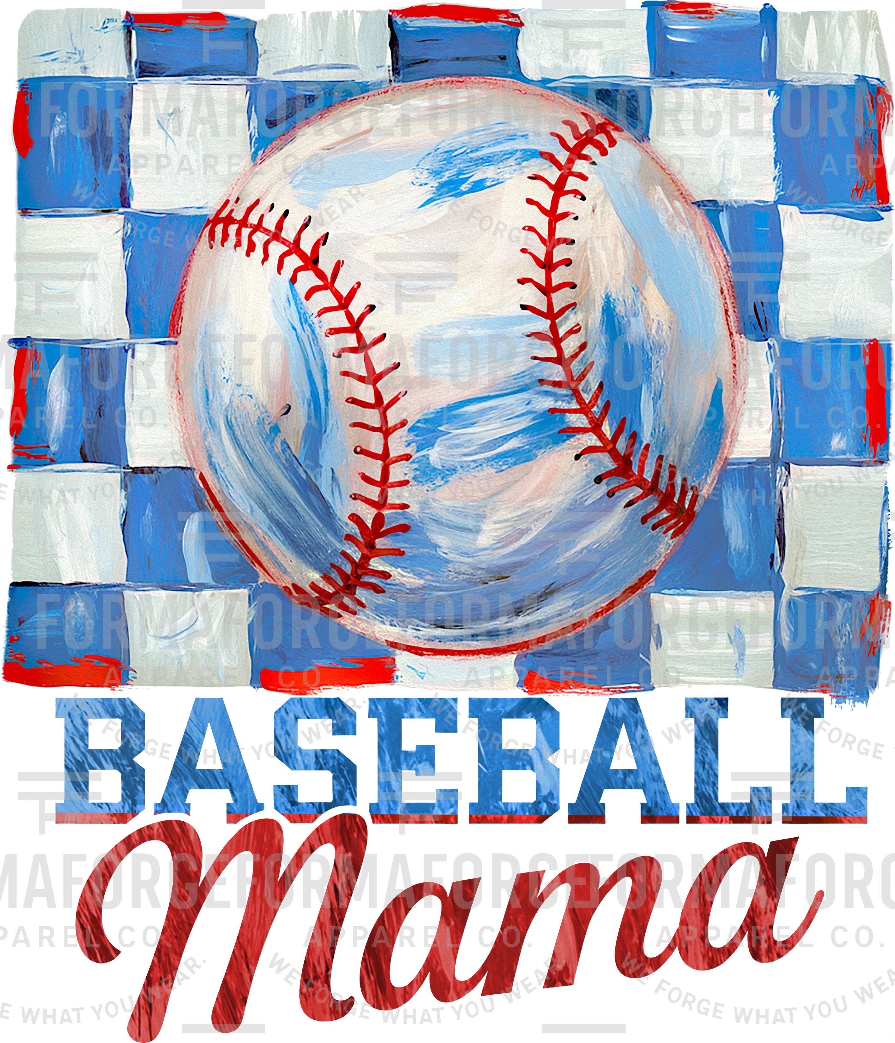 Baseball - Hand Painted Baseball Mama
