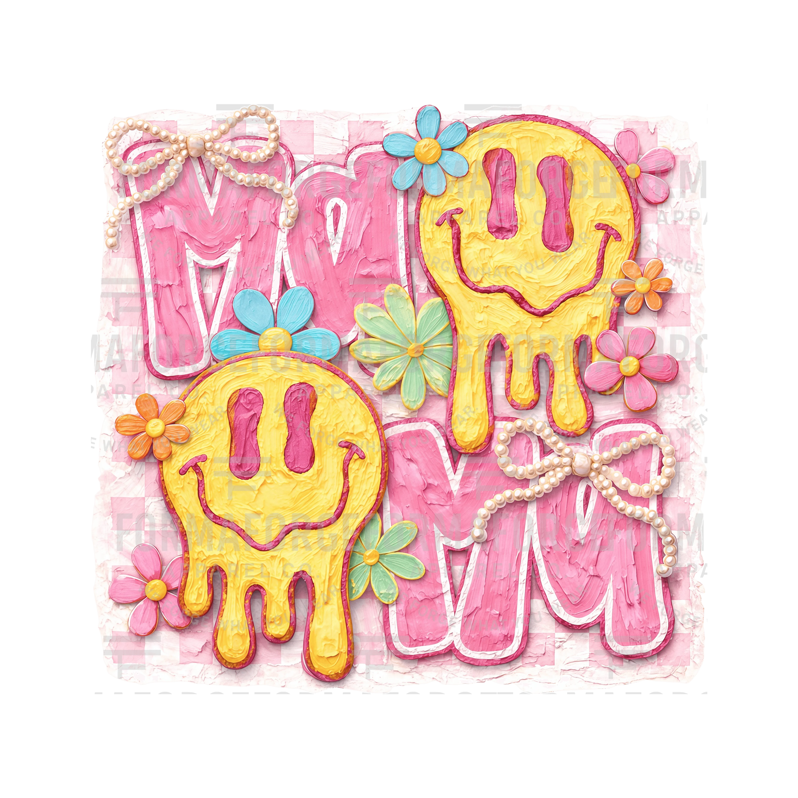 MAMA - Hand Painted Melting Smileys