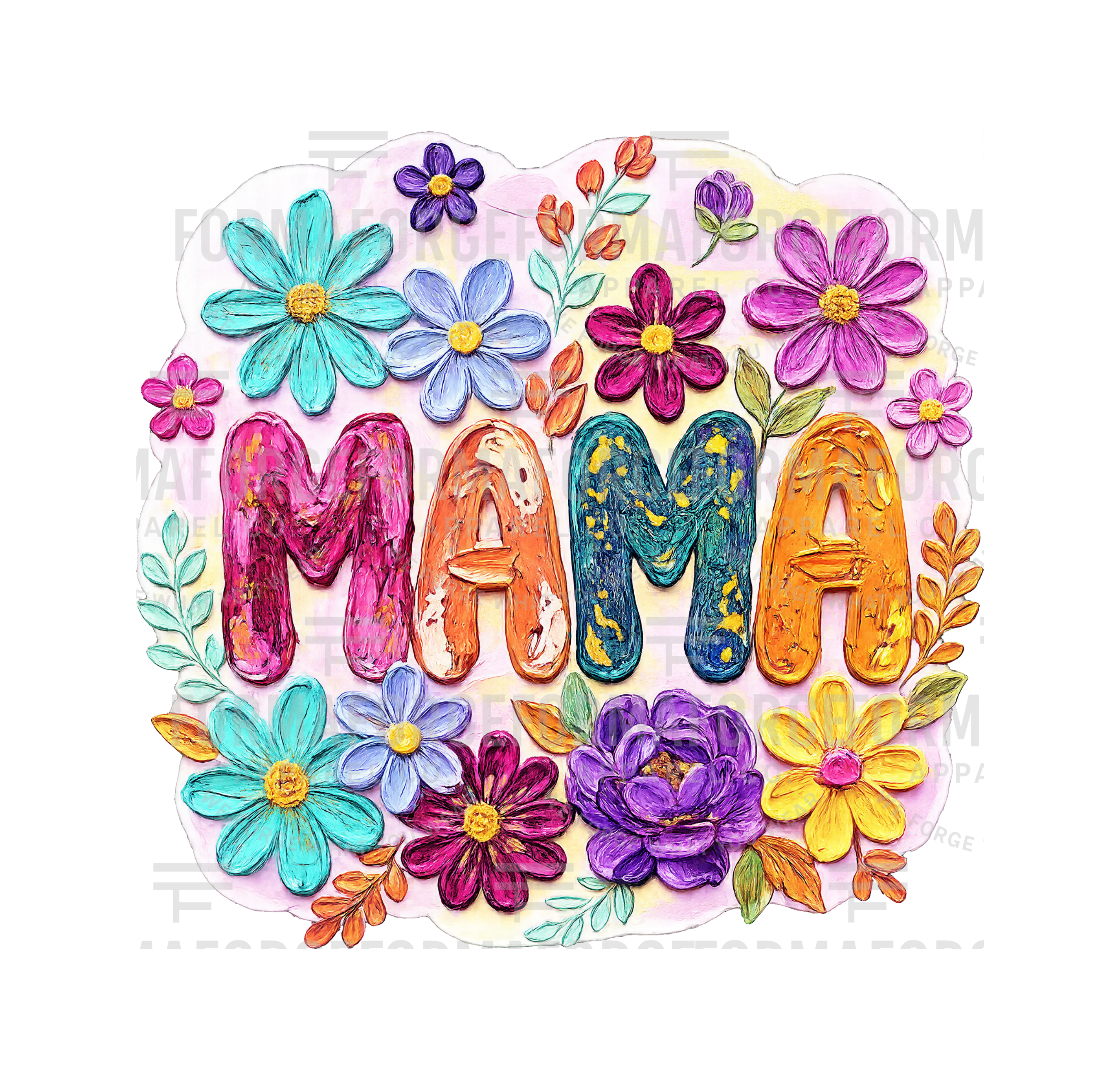 MAMA - Painted Rustic Flowers