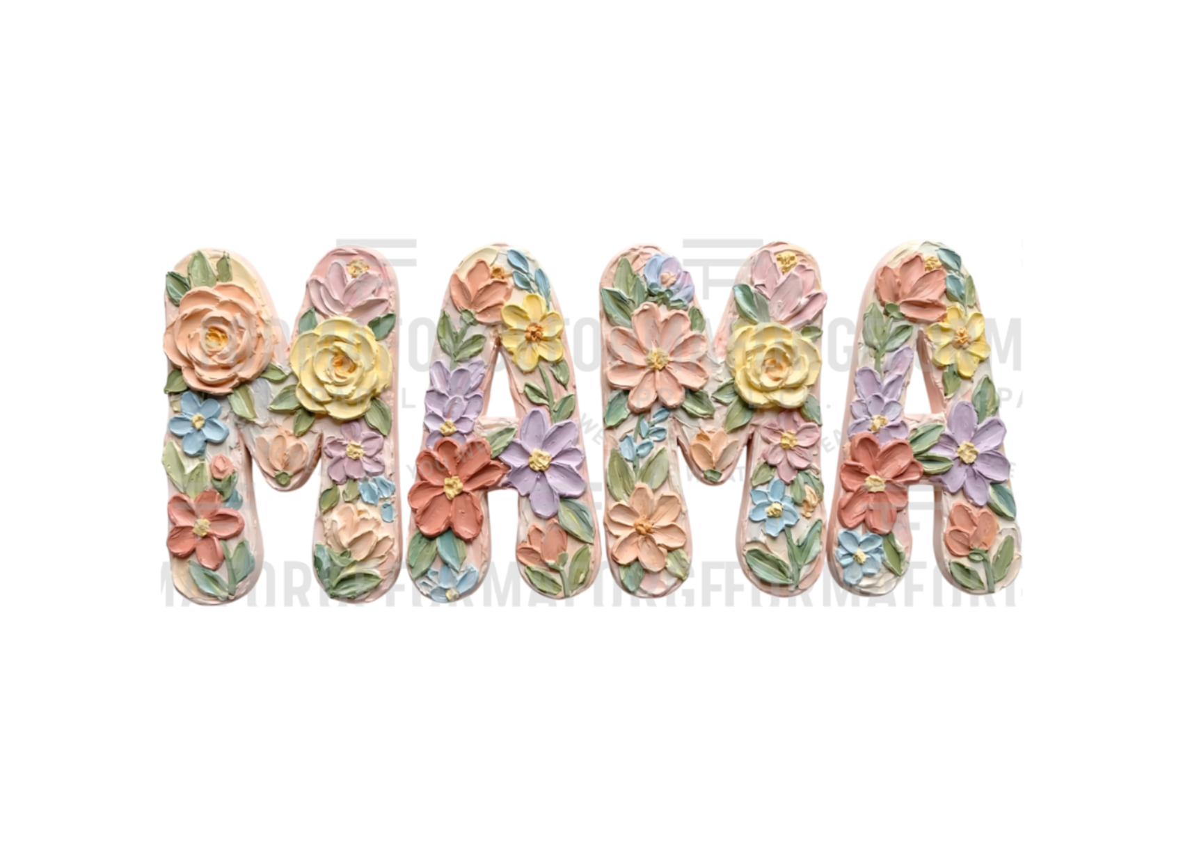 MAMA - Hand Painted Roses and Daisies