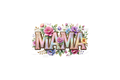 MAMA - Neon Cheetah with Flowers A8